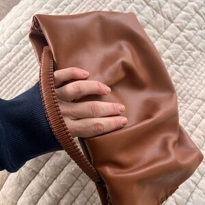 CALLISTA Crafts pleated clutch caramel Excellent condition